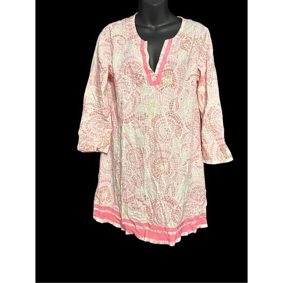 Vineyard Vines Cotton Mosaic Swim Cover Up Tunic Dress Womens Size Medium  Swims - Picture 1 of 10
